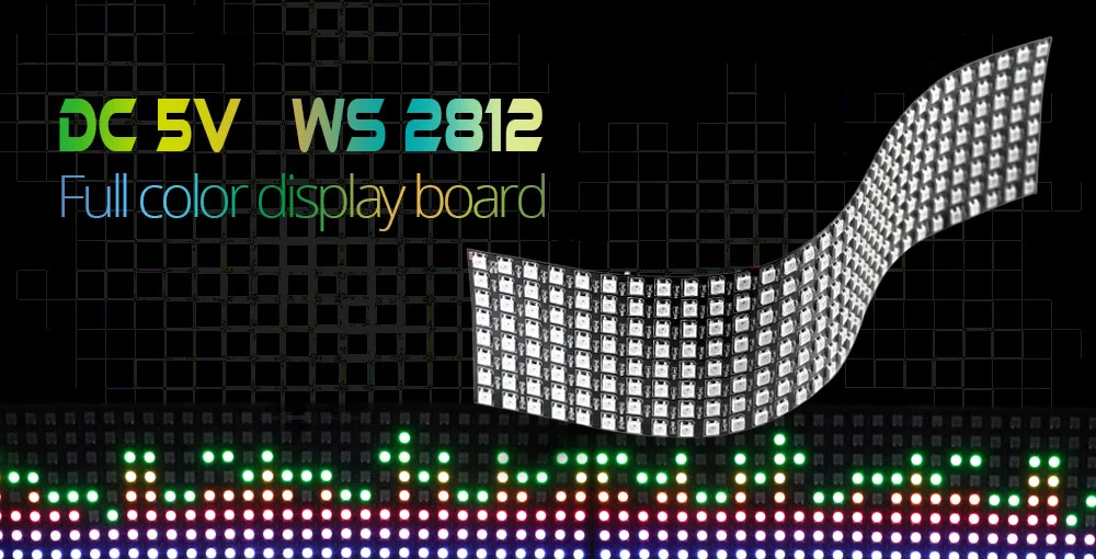 DC5V WS2812B панельный экран 8*8,16*16,8*32 пикселей 256 пикселей цифровой гибкий светодиодный программируемый индивидуально адресуемый цвет мечты