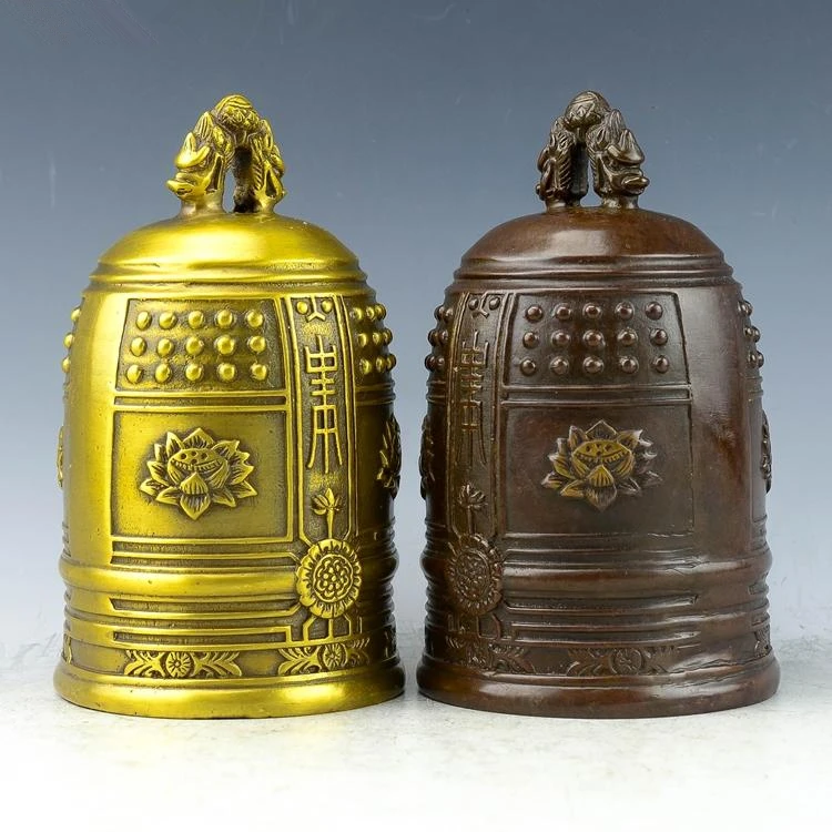 Китайская винтажная латунная фэншуй тибетская буддийская статуя Лотос цветок