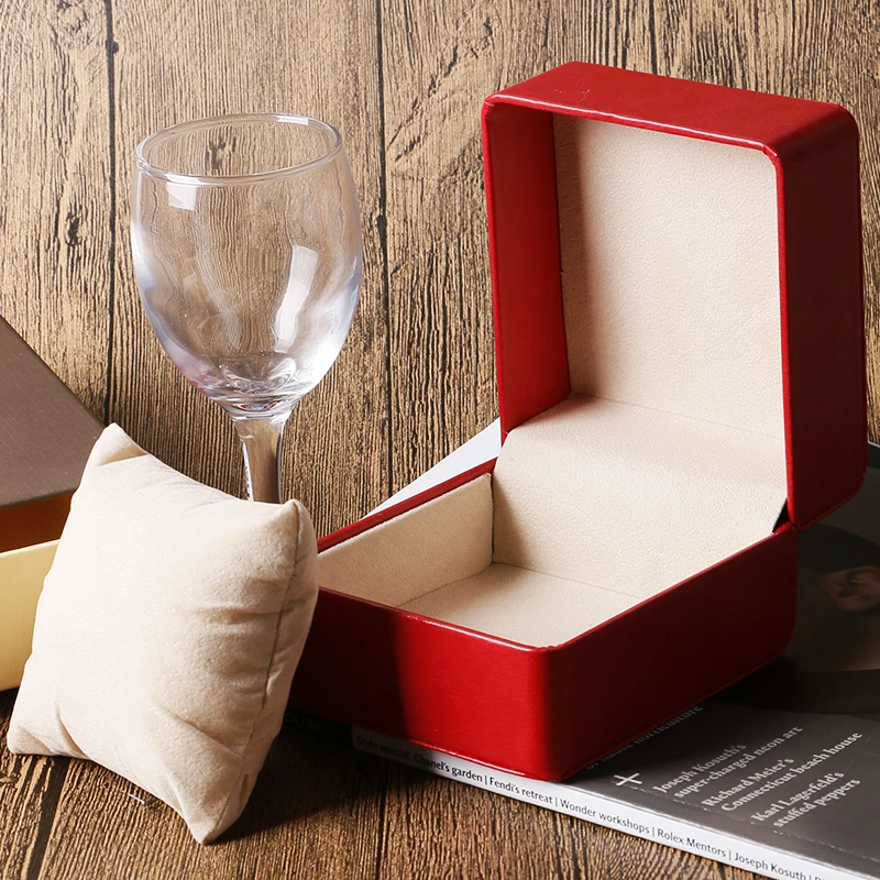 Роскошный Органайзер из пены для браслетов часов кожаная коробка красная