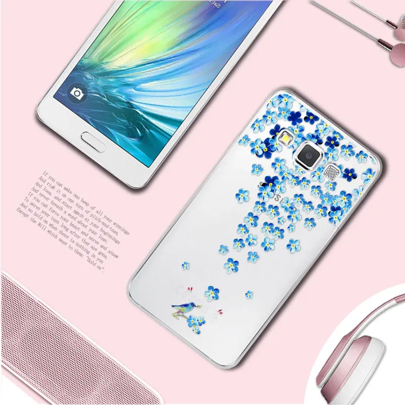 Чехол для samsung A3 4," 3D Рельефный цветок птица кружева мягкий TPU чехол для телефона s Coque для samsung Galaxy A3 A300 A3000