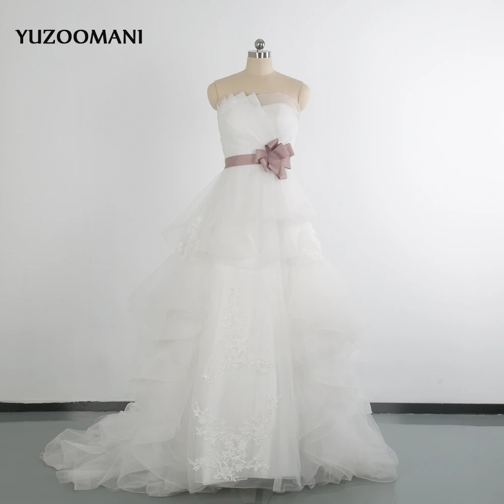Yuzoomani 2018 Новая мода Line без бретелек слоистых драпировки минималистский суд Поезд