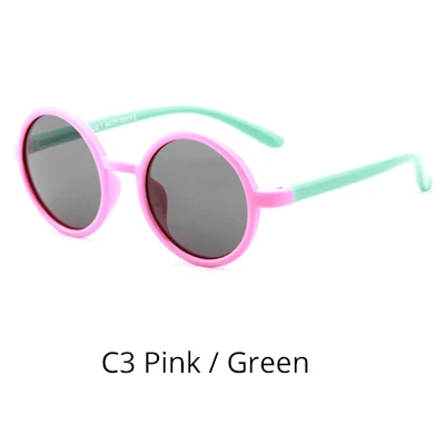 Pink - Green Ralferty/ Новые поляризованные солнцезащитные очки для детей, мальчиков и девочек, модные круглые солнцезащитные очки для младенцев, UV400 очки, детские оттенки K8232 - Цвет линз: Pink - Green