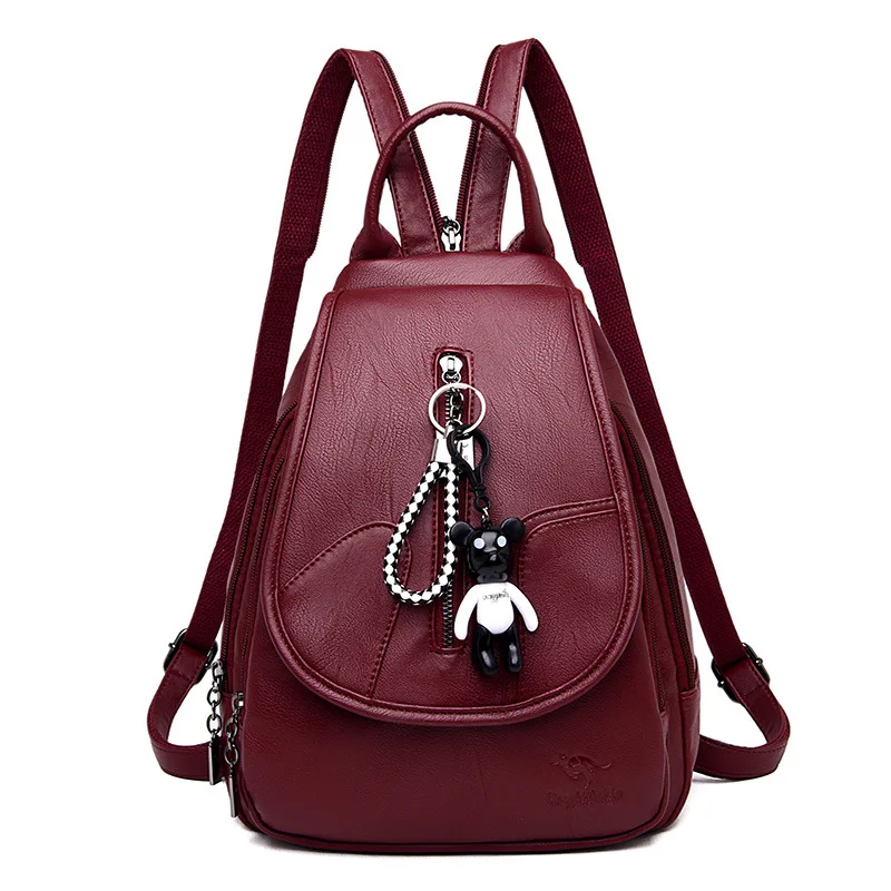 

Genuine Leather Backpack Women Fashion Patchwork Travel Backpacks School Bag New Women's Backpack