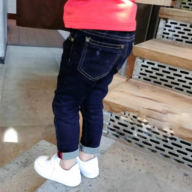 Джинсы для мальчиков детские джинсы маленьких джинсовые брюки однотонные