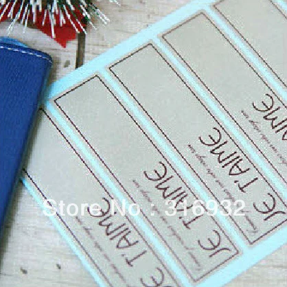 

E2 Beige slitless letter gift sealing paste decoration stickers for cake box,50sets/lot