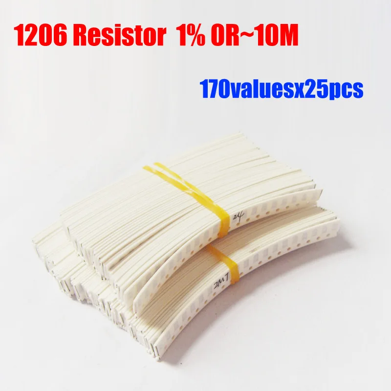 1206 170valuesx25шт = 4250 шт SMD резистор набор 0R ~ 10 м пакет 1% Torlerance|smd resistor|smd resistor kitresistor kit |