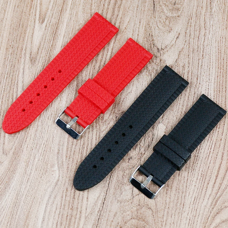 Мужские аксессуары для часов силиконовый ремешок 24 мм плоская Пряжка различных