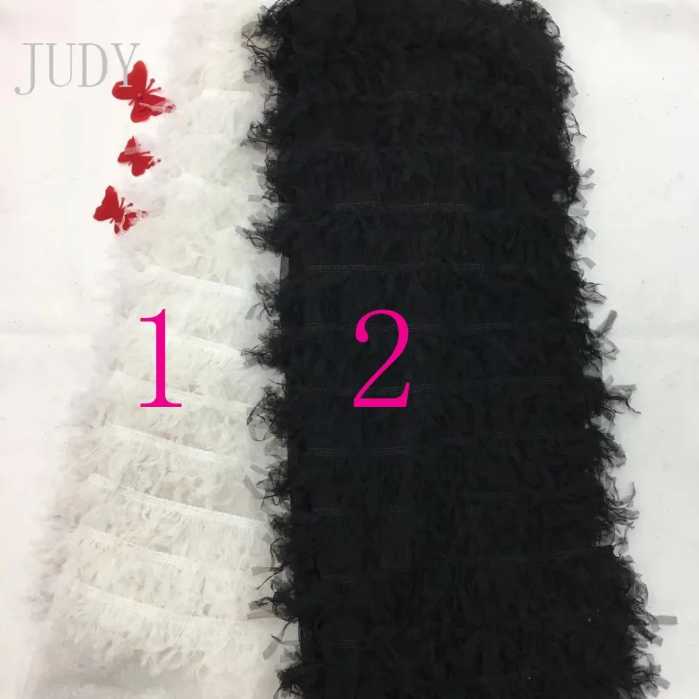 

RFJJ217# Autumn and winter black and white net cloth fluffy skirt places cloth for bridal wedding dress/sawing