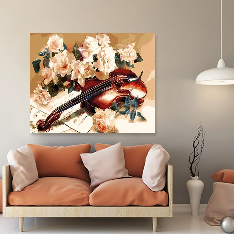 Paint by numbes краска по номерам музыкальный инструмент королева картина DIY холст масляная краска ing домашний декор для гостиной произведение искусства