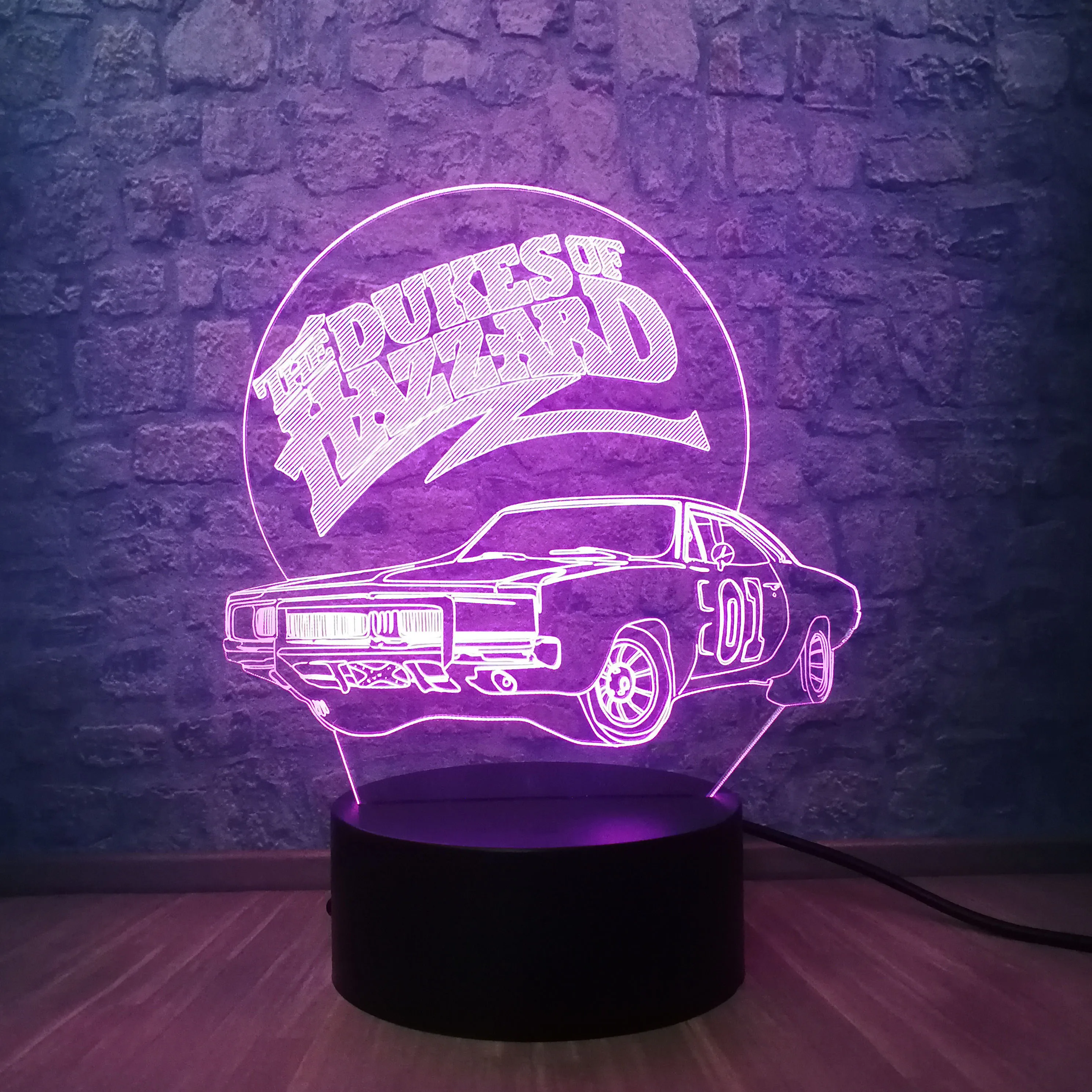 3D Hazzard автомобильная светодиодная лампа USB ночной Светильник многоцветный Lava RGB