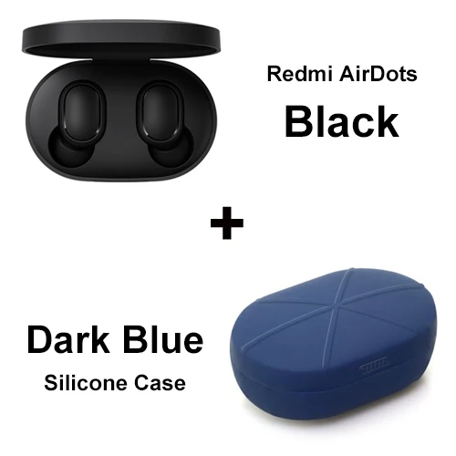 Add Silicone Case DB Оригинальные беспроводные наушники Xiaomi Redmi AirDots, Bluetooth 5,0, DSP, активная гарнитура с шумоподавлением TWSEJ04LS 4,1g - Цвет: Add Silicone Case DB