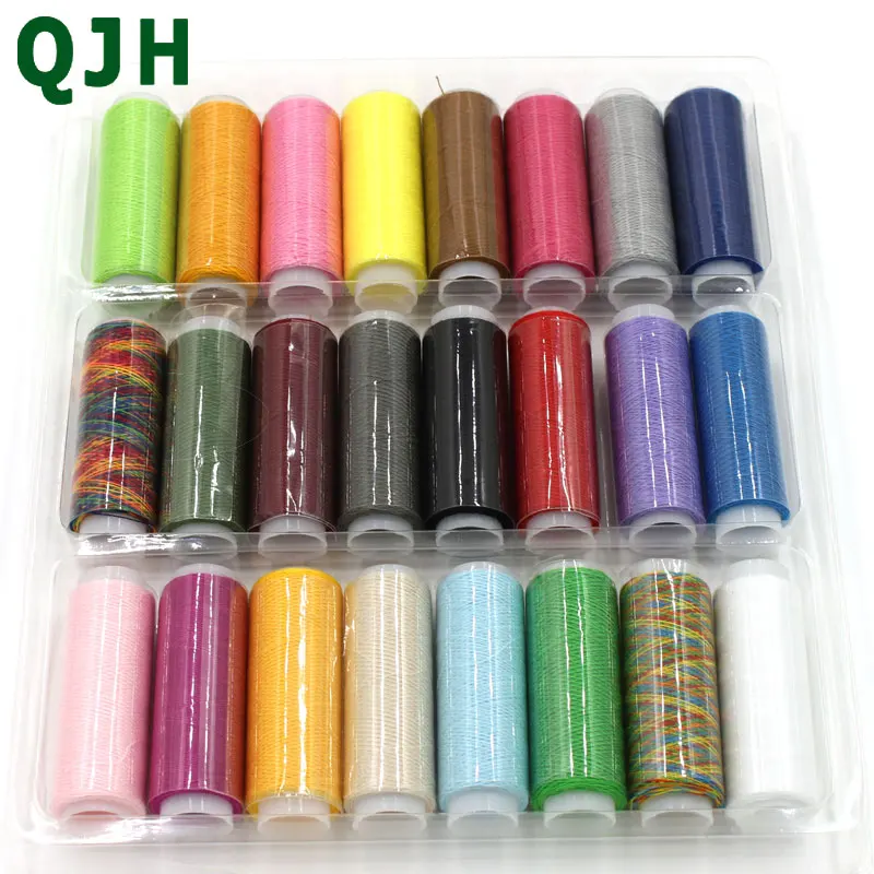 

Hot 24 roll / lot color mixed yarn DIY Hand Sewing Thread/ Sewing Machine silk threads for embroidery Household sutures