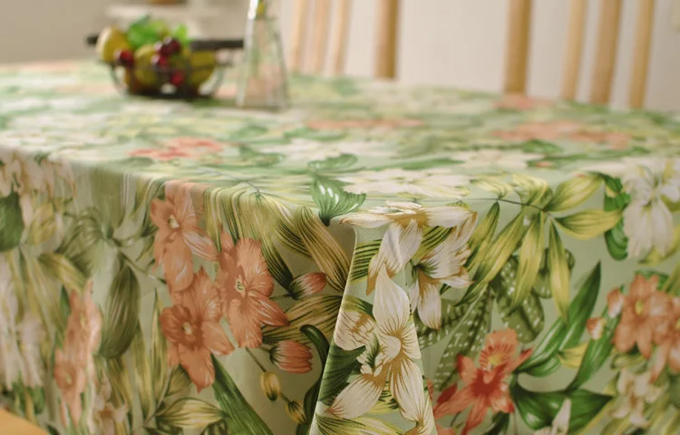 

BZ312 Thick cotton table cloth fresh leaf flower fashion home hotel drape factory outlets American country style