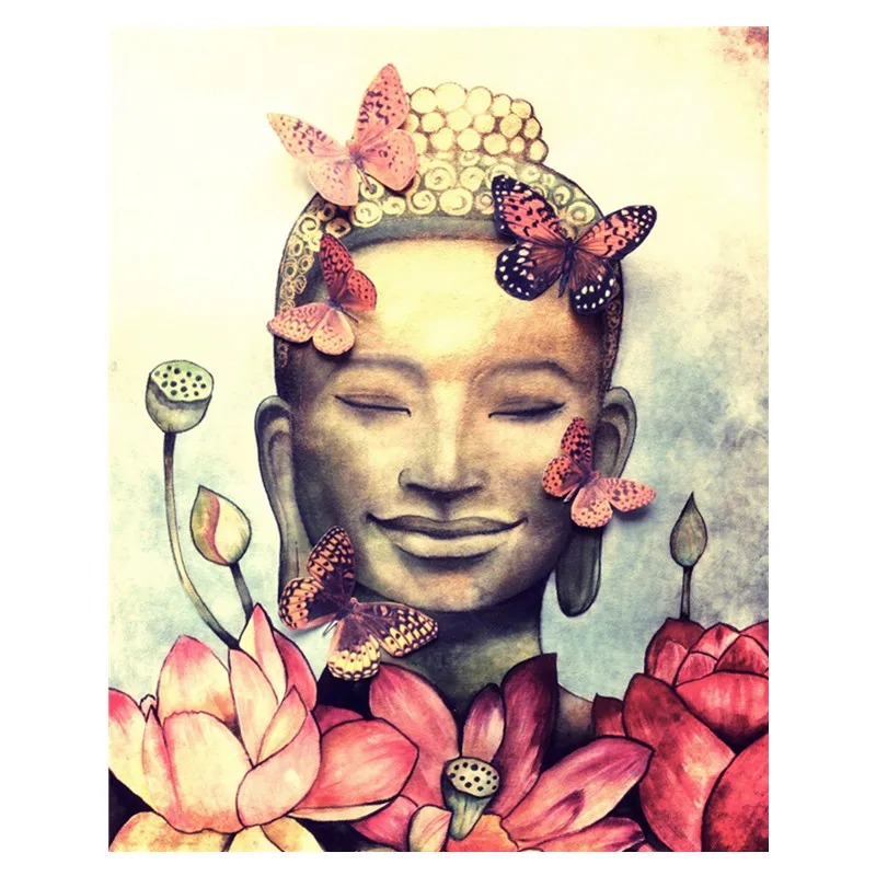Полностью Квадратный бриллиант 5D картина круглая вышивка крестом фантазия будды