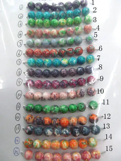 

10strands 4 6 8 10 12mm wholesale howlite turquoise handmade sugar round ball mixed color jewelry beads