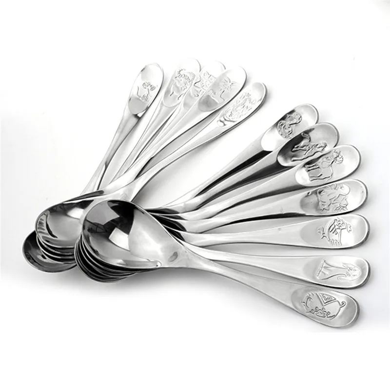 Новинка 12 шт. посуда из нержавеющей стали в китайском стиле с животным дизайном