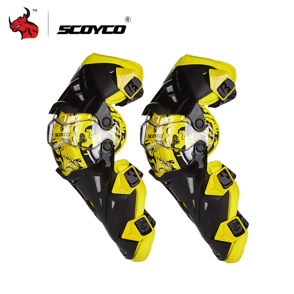 yellow knee SCOYCO мотоциклетный жилет мотоциклетный защитный мотоциклетный нагрудный протектор Броня мотокросса гоночный жилет Защитное снаряжение M-XL - Цвет: yellow knee