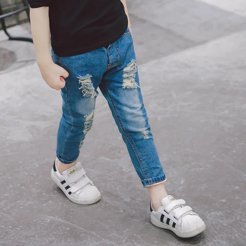 Новое поступление 2017 детские джинсовые брюки для мальчиков осенние с