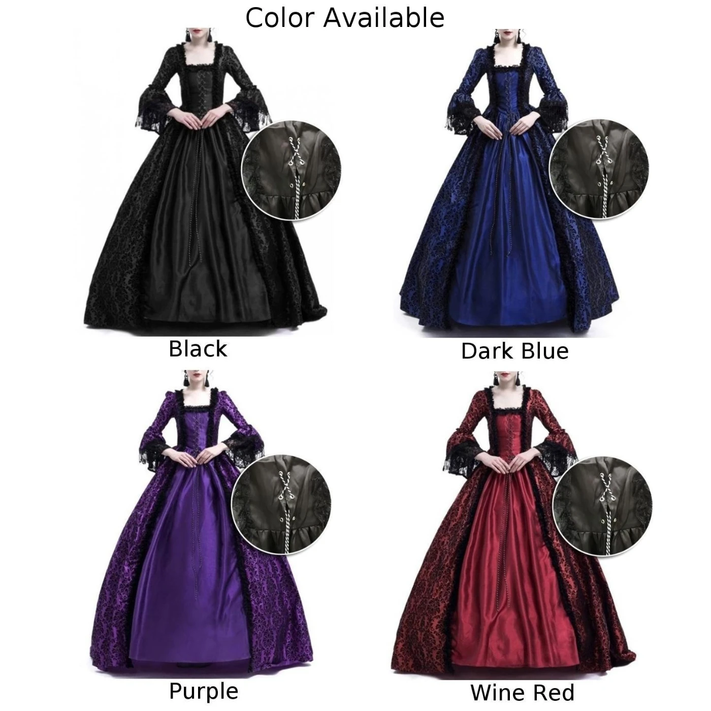 Женское платье в стиле ретро готический костюм волшебника бальное