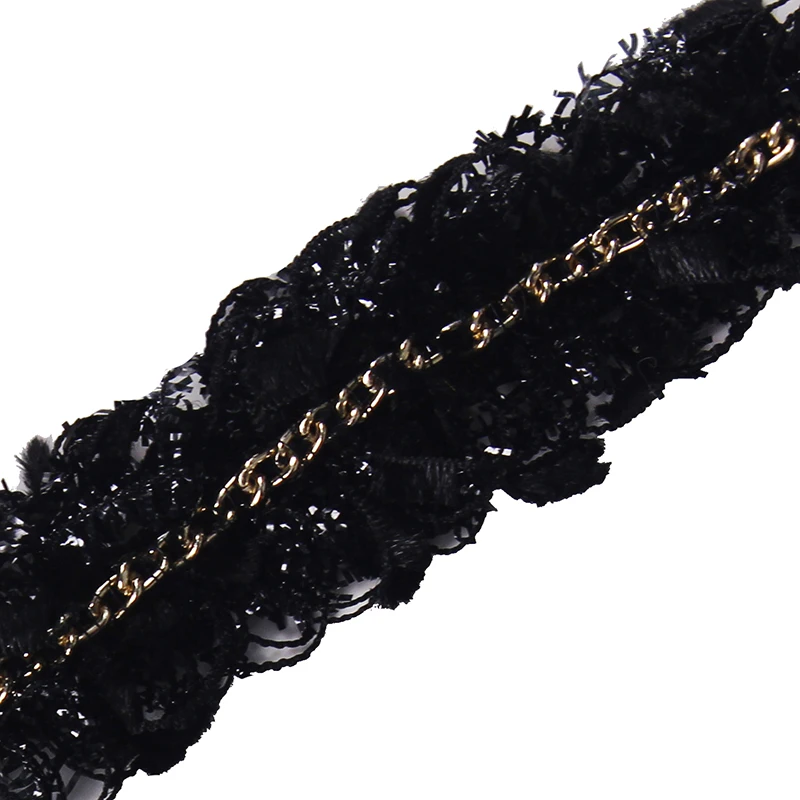 20yard Black Silver Chain Braided Lace Ribbon Trim Applique Embroidery Cord Fabric Trimming Sew on Diy Sewing T2150 | Дом и сад