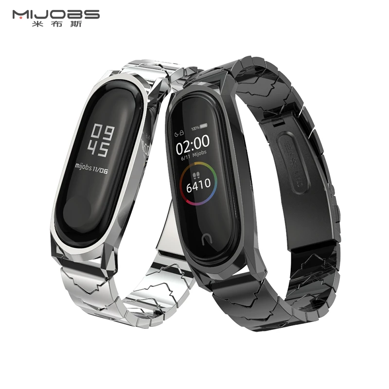 Mi jobs mi band 4 металлический браслет из нержавеющей стали без винтов для Xiaomi mi Band 4/3 ремешок mi Band 3 ремешок на запястье умный ремешок