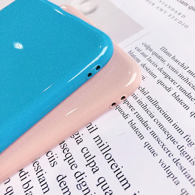 Чехол для iphone x xs max xr блестящий эпоксидный силиконовый чехол 6 6s 7 8 plus простой цвет