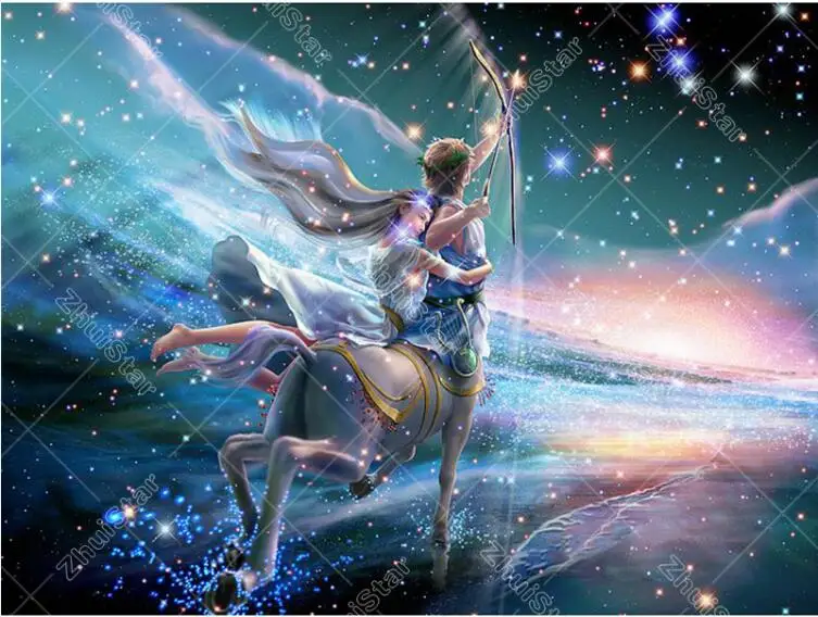 Sagittarius 5DDiy Алмазная Вышивка крестиком "12 созвездий" полностью квадратный камень Алмазная вышивка рукоделие Стразы мозаика ремесла - Цвет: Sagittarius