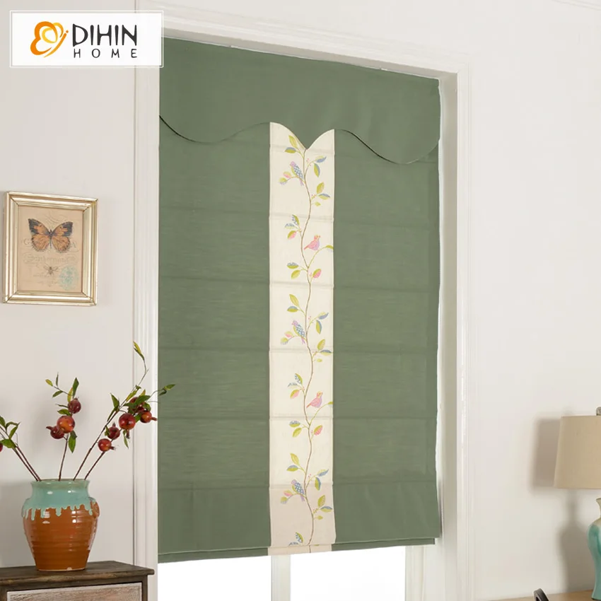 Included Curtains Green valance Cotton/Linen Natural Fabric Room Rollor Blind Roman Shade Blinds For Living | Дом и сад