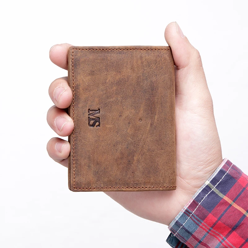 Г жа для мужчин Crazy бумажник из натуральной кожи Бизнес Повседневная 8 10 кожаный