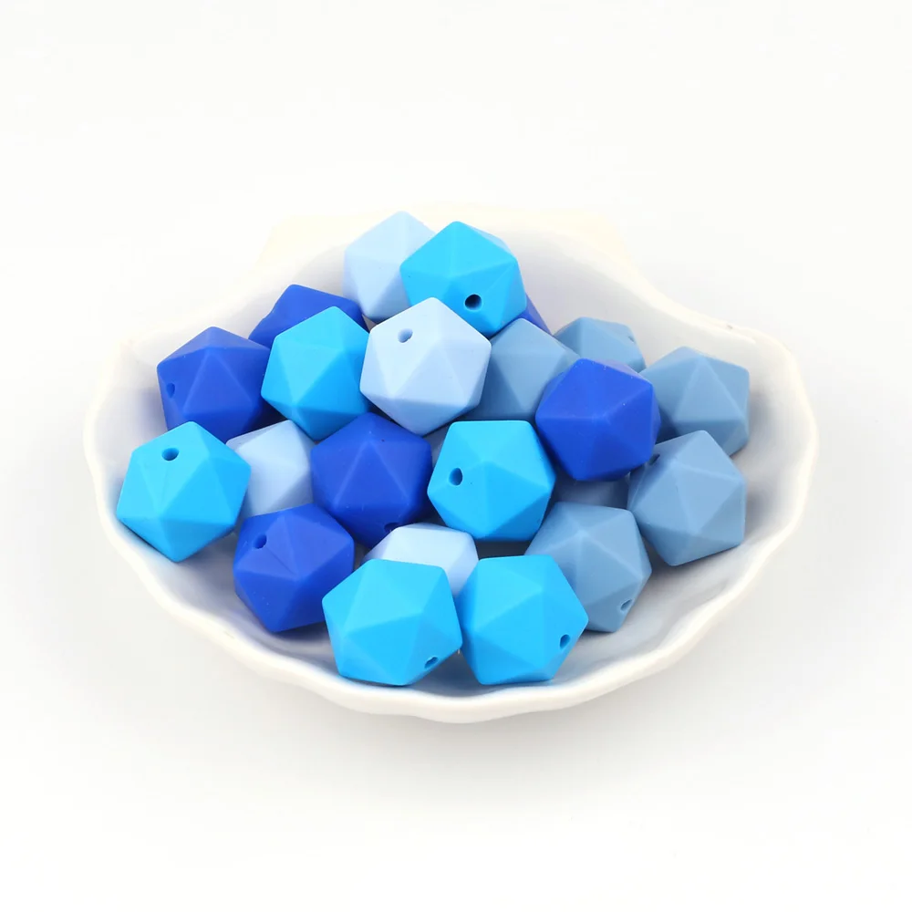 TYRY.HU-Cuentas de icosaedro para dentici&oacute;n de beb&eacute;, collar masticable de silicona para lactancia de grado alimenticio, fabricaci&oacute;n de dentici&oacute;n de silicona de 14mm, 20 Uds.-2