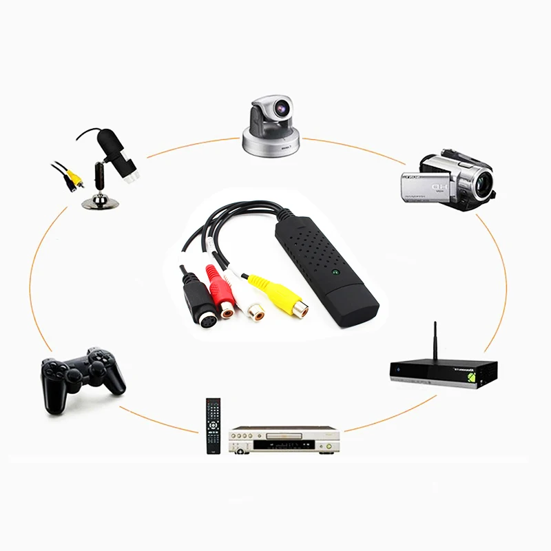 DVD DVR USB 2 0 видео и аудио карта захвата конвертер адаптер с стерео HDTV VHS вход для ПК