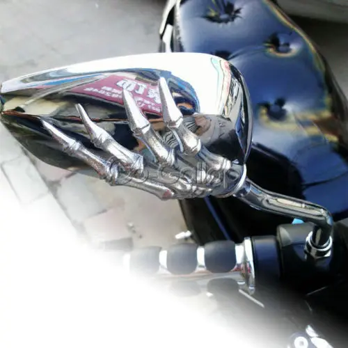 Хромированный череп Rearveiw зеркала заднего вида для Kawasaki Vulcan VN 800 900 1500 1600 1700 2000 Классический круизер