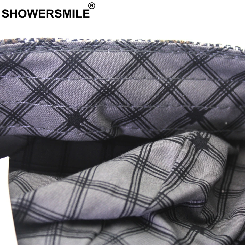SHOWERSMILE Кепка Newsboy Женская твидовая винтажная восьмиугольная шляпа клетчатая женская серая Ретро Кепка Duckbill зимние кепки-береты из шерсти плюща
