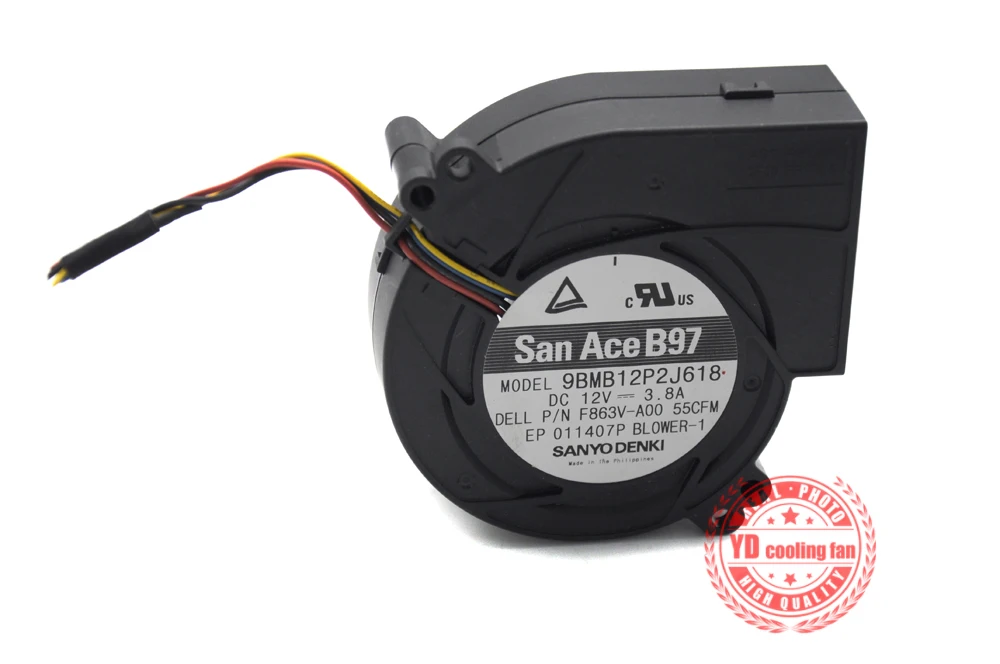 Вентилятор охлаждения sanyo denki San Ace 9BMB12P2J618 12 V 3.8A 9733 высокого объема воздуха