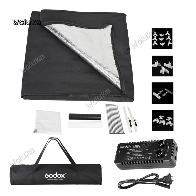 Godox LSD60 светодиодный мини Фотостудия 60*60*60 см тента вспышки софтбокс 2 шт.