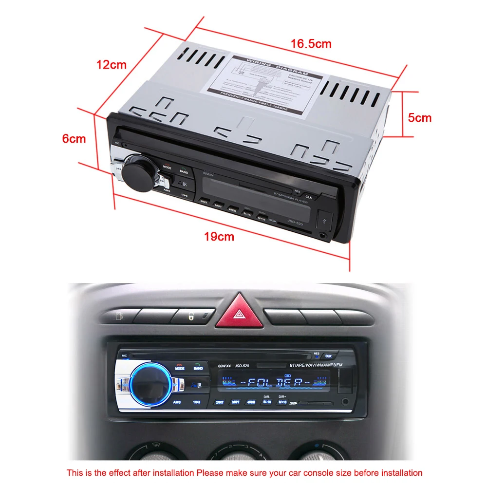 Автомагнитола BYNCG JSD520 12 В автомобильное радио Bluetooth1 din Автомобильный плеер