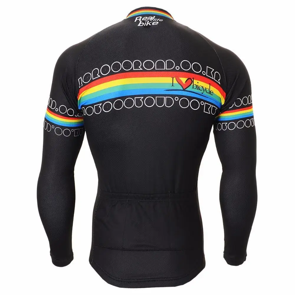Мужской длинный рукав Велоспорт Джерси технический график Велосипедное