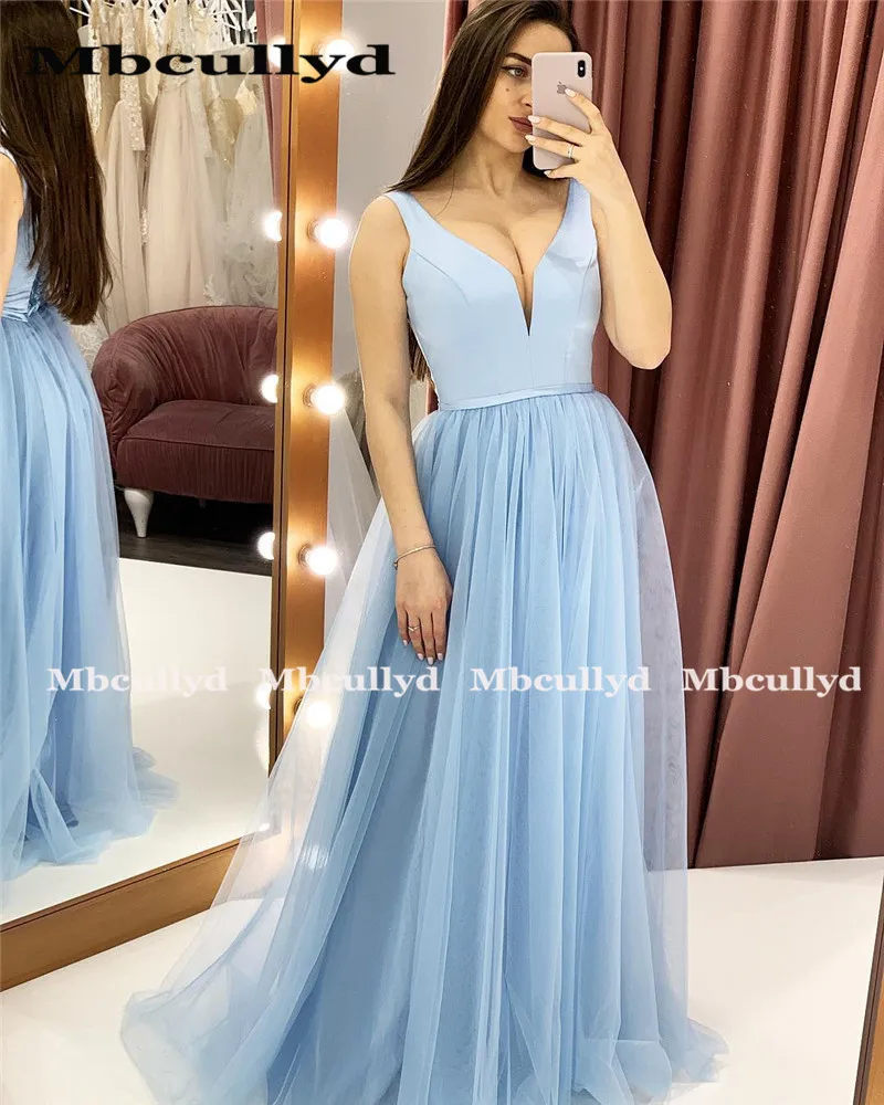 Mbcullyd/длинное платье для выпускного вечера с глубоким v-образным вырезом