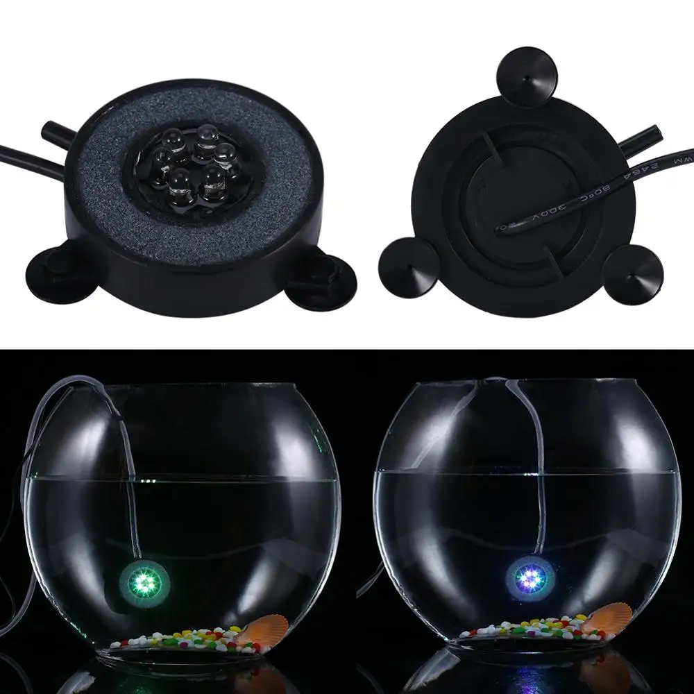 Цветной подводный светодиодный светильник круглая лампа для аквариума 6