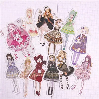 5 1pack girl sticker PVC Scrapbook hand book diary Stickers kawaii cartoon girls waterproof stickers toys kids children pegatinas - Цвет: 5