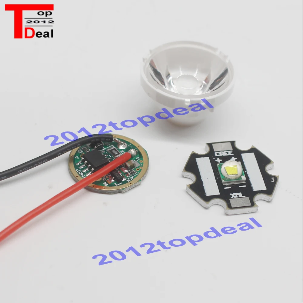 1 комплект Cree XM L черный pcb светодиодный T6 белый светильник + 3 7 В Драйвер объектив с