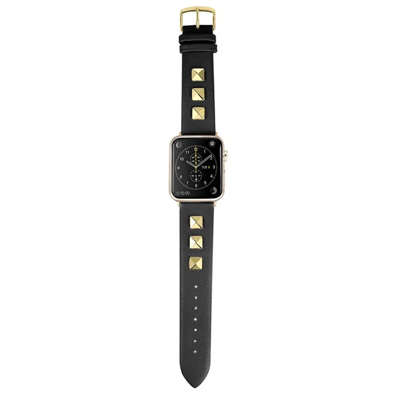 Шипованный кожаный ремешок для apple watch серии 4 3 2 1 Swift rockstud ремешок для iWatch наручные часы в стиле панк ручной работы дизайн