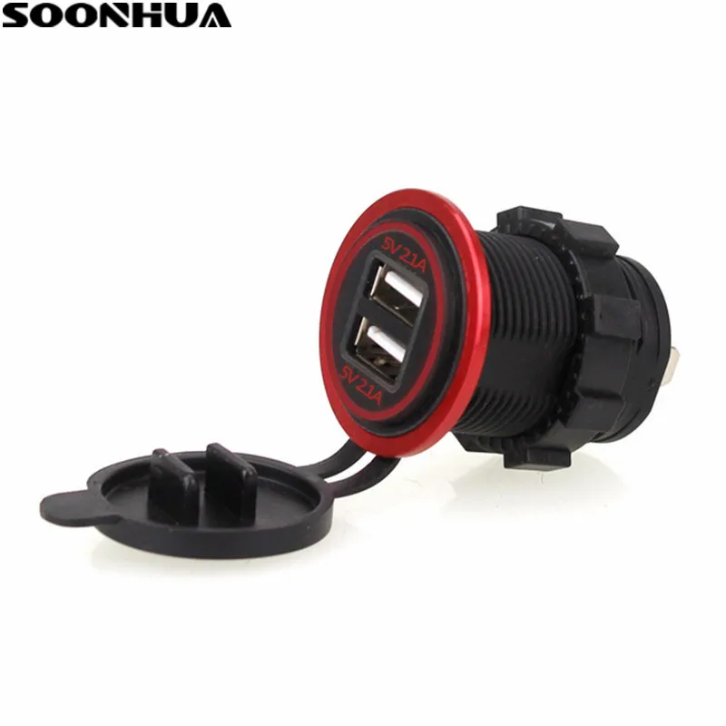SOONHUA 5V 4.2A двойной USB адаптер для автомобильного зарядного устройства С
