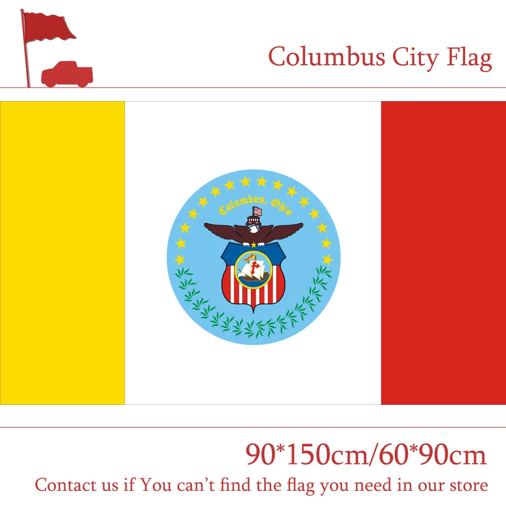

Columbus City Flag The Capital Of US Ohio State 90*150cm 60*90cm Flag 3x5ft Custom High-quality Polyester