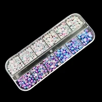 4mm5mm diy mix rhinestones 3d nails accessoires acrylic round colorful glitters crystal nail art decorations