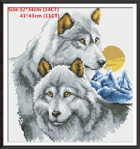 The Wolf partners Наборы для вышивания крестиком наборы для вышивания наборы для рукоделия животные радость Санди пластик холст Вышивка крестом пакет стежка вышивка крестиком волк - Цвет: The Wolf partners