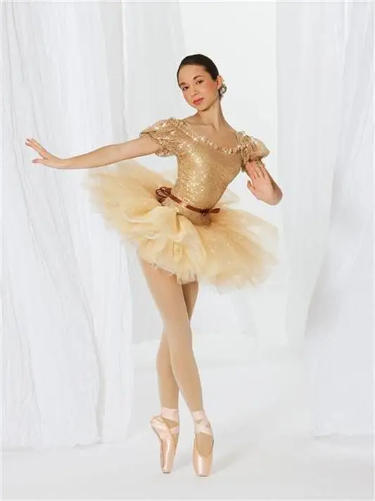 Танцующая собака 0228 Золото Искра балетное платье балетная пачка носком для