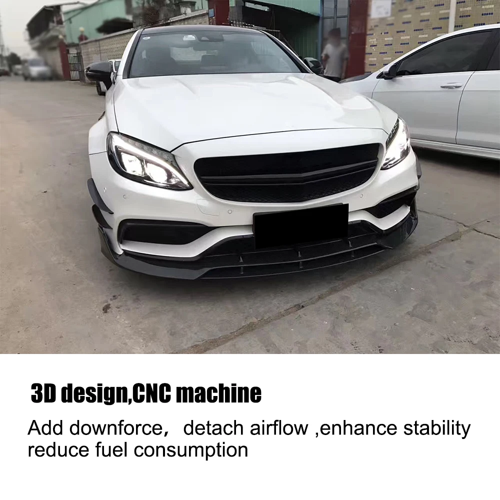 Углеродное волокно передний бампер спойлер для Mercedes Benz C Class C205 C63 AMG Coupe 2 двери