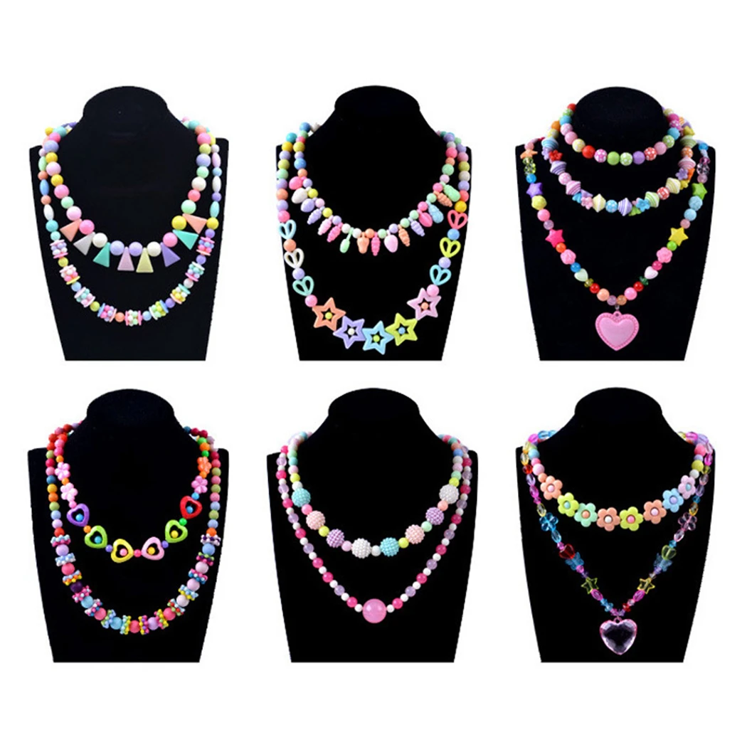 Children DIY Bead Set Assorted Acrylic Kit Jewelry Necklace Bracelet Craft Beads Making | Украшения и аксессуары