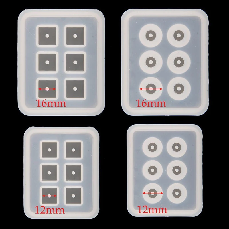Силиконовая форма для ювелирных изделий 12 мм 16 кубические шарики с отверстием 6